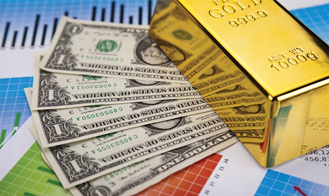 Vàng đuối sức trước đồng USD mạnh mẽ