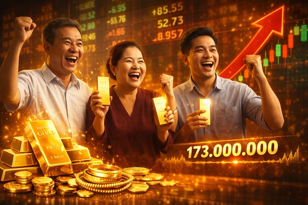Vàng miếng ngày 23/1: Mở cửa tăng ngay 4 triệu lên kỉ lục mới – NĐT vỡ òa sung sướng