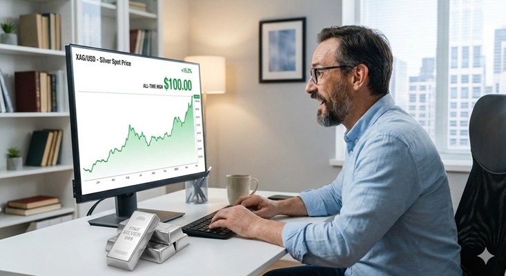 Góc nhìn Giá Vàng: Bạc chỉ còn cách 100USD chút xíu – Bạc Phú Quý vượt 102 triệu