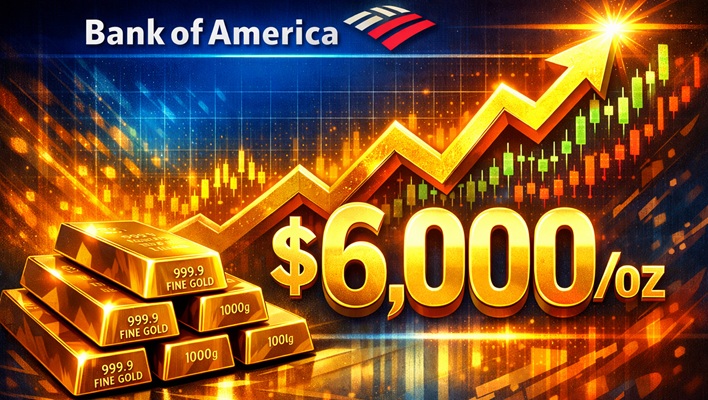 Mốc 5.000 USD đã lỗi thời? Bank of America dự báo vàng lên 6.000 USD