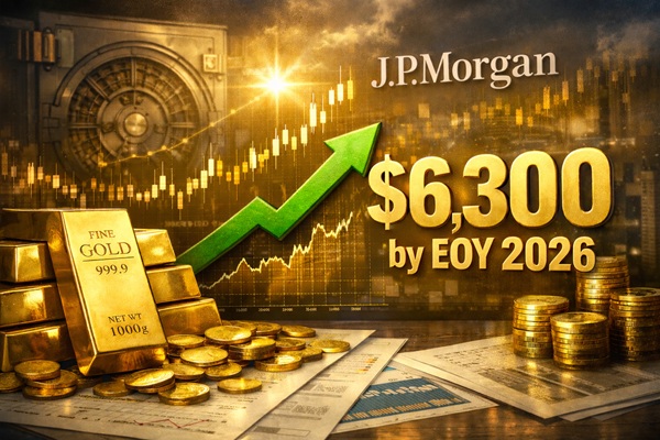 Giá vàng có thể tăng 22% lên 6.300 USD/ounce cuối 2026 – J.P. Morgan dự báo điều gì?