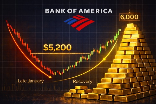Vàng giằng co dưới 5.200 USD nhưng vẫn có cửa lên 6.000 USD: Bank of America nói gì?