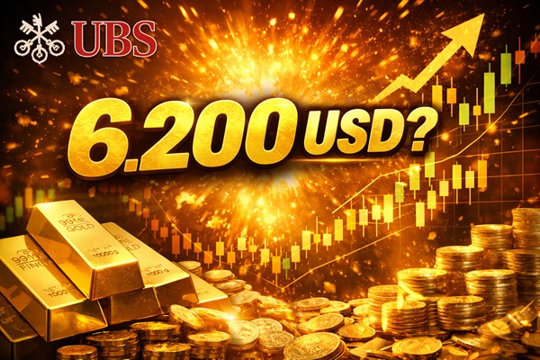 UBS gây sốc: Vàng có thể chạm 6.200 USD – Sóng lớn sắp bùng nổ?
