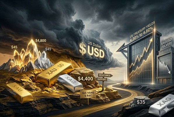 Lợi suất trái phiếu tăng vọt: Kịch bản nào cho giá Vàng và Bạc tuần này?