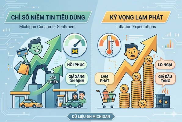Đọc gì hôm nay 24/4: Kỳ vọng lạm phát – Tâm lí tiêu dùng của Michigan