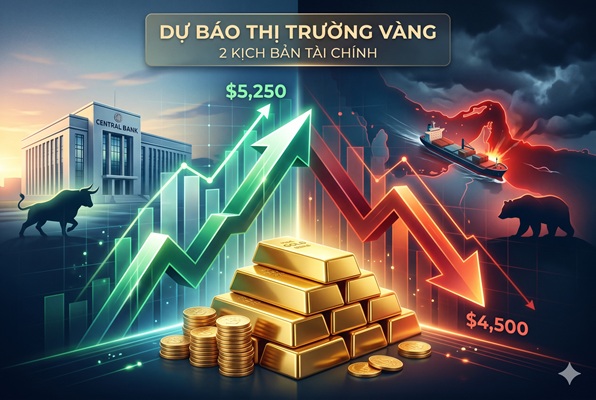 Dự báo giá vàng tuần 27/4 – 1/5: Lộ diện 2 kịch bản sinh tử: Mục tiêu $5250 hay cú sập về $4500?