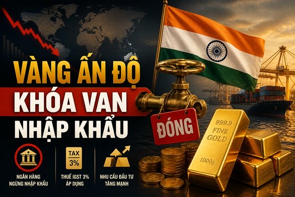 Cú sốc vàng toàn cầu: Ấn Độ bất ngờ “khóa van” nhập khẩu – thị trường sắp biến động mạnh?