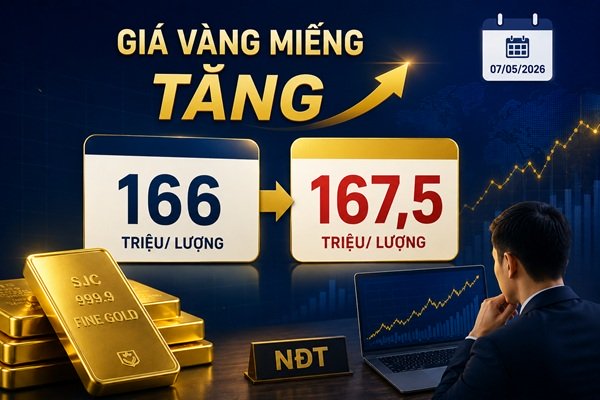 Giá vàng 7/5: Tăng lên 167,5 triệu – kì vọng lên cao hơn khi vàng ngoại phá mốc $4750/oz