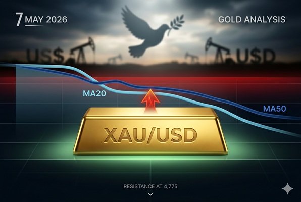 PTKT Vàng (XAU/USD) ngày 7/5: Đà tăng đối mặt “bức tường” kháng cự MA20 và MA50