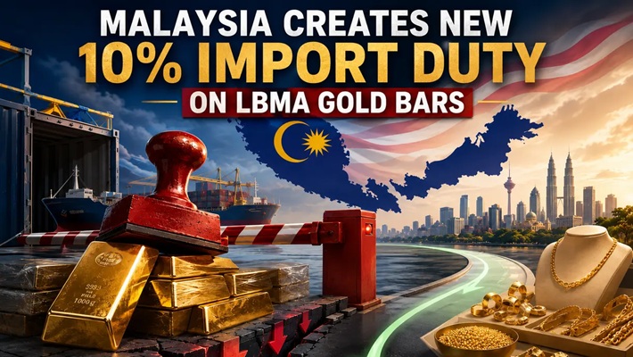 Malaysia gây sốc: Áp thuế 10% vàng LBMA, thị trường châu Á dậy sóng theo chân Ấn Độ