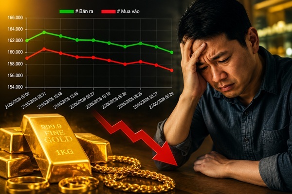 Giá vàng chiều 27/5: Thế giới sụt mốc $4500 – Vàng trong nước giữ mốc 160 triệu  