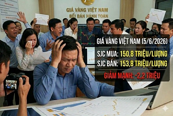 Giá vàng hôm nay 5/6: NĐT trụy tim – giá sụt 2,2 triệu chỉ trong vài giờ sáng