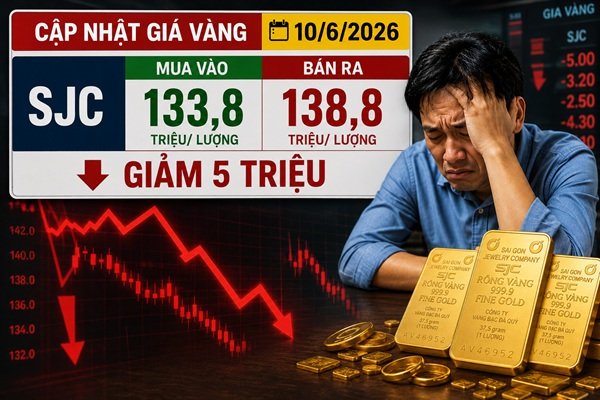 Giá vàng hôm nay 10/6: Rơi thủng đáy – NĐT quá sốc khi giá mua vào còn 133,8 triệu