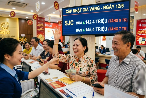 Giá vàng hôm nay 12/6: Quay xe khét lẹt – giá mua vào tăng 9 triệu chỉ vài giờ sáng