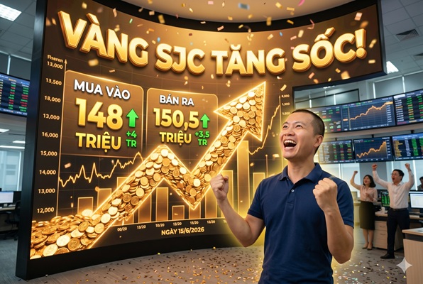 Giá vàng sáng 15/6: Chiều mua tăng mạnh – SJC lên trên 150 triệu