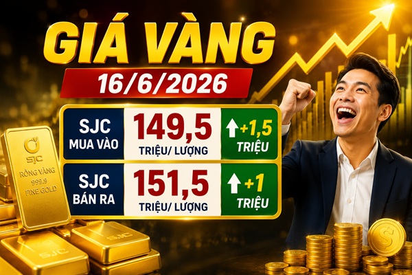 Giá vàng sáng 16/6: Thế giới đi ngang – SJC vẫn tăng thêm 1,5 triệu chiều mua
