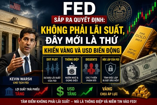 Fed sắp ra quyết định: Không phải lãi suất, đây mới là thứ khiến Vàng và USD biến động