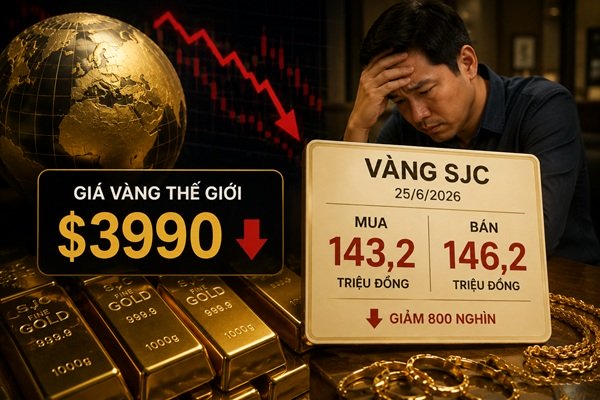 Giá vàng hôm nay 24/6: NĐT trong nước không dám xuống tiền vì chênh khủng, SJC vẫn giữ mốc 146 triệu