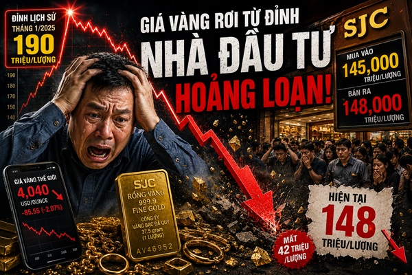 Cú rơi của vàng khiến nhà đầu tư “mất ngủ”: Từ 190 chỉ còn 140 triệu – Bây giờ còn nên sợ hãi nữa không?