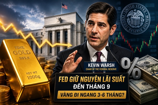 SIA: Fed “án binh bất động” đến tháng 9: Giá vàng mắc kẹt vùng đi ngang 3–6 tháng?