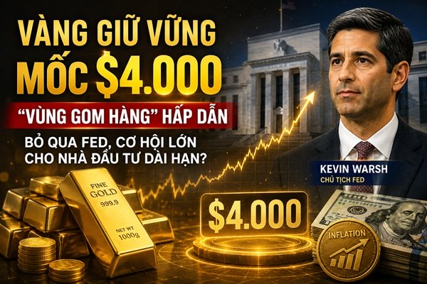 Giá vàng lì lợm trên $4.000: Thị trường đang bỏ qua cảnh báo từ Fed?