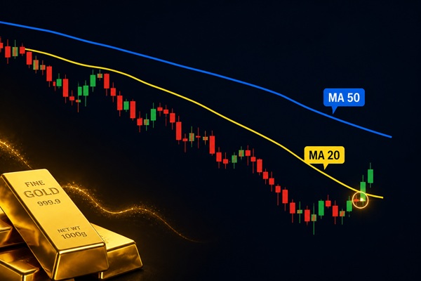 PTKT vàng ngày 5/8: Tăng dựng đứng, vượt MA 20 ngày phá luôn MA 50 ngày