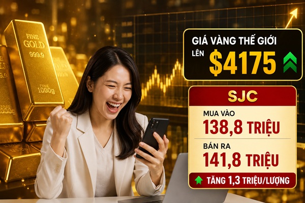 Giá vàng ngày 5/8: Thế giới bốc đầu hơn 100USD – SJC ‘khiêm tốn’ với mức tăng 1,3 triệu