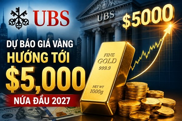 Vàng có thể tăng vọt lên 5.000 USD: UBS đặt cược vào 2027