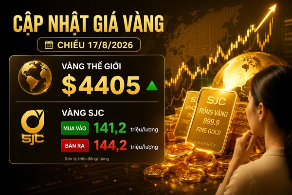 Giá vàng chiều ngày 17/8: Trong nước quay đầu giảm – vàng ngoại vượt $4400