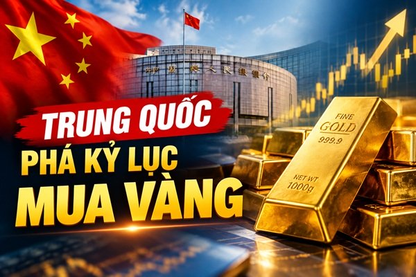 Trung Quốc phá kỷ lục mua vàng: PBoC tiếp tục gom vàng tháng thứ 22 liên tiếp