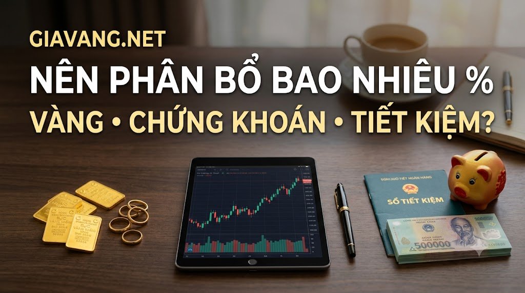 Nên phân bổ bao nhiêu phần trăm danh mục vào Vàng, Chứng khoán và Tiết kiệm?
