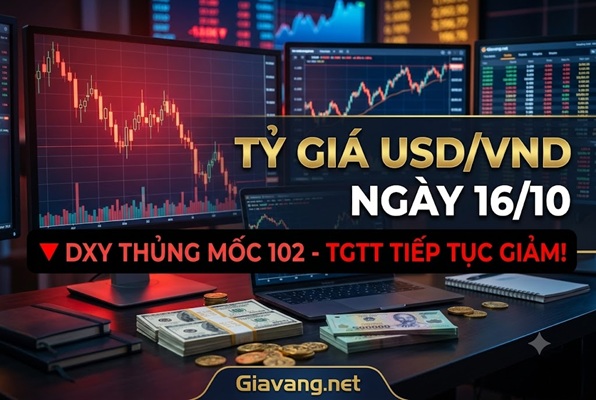 Tỷ giá USD hôm nay 16/10: USD tự do bất ngờ “lao dốc” 90 đồng, DXY thủng mốc 102