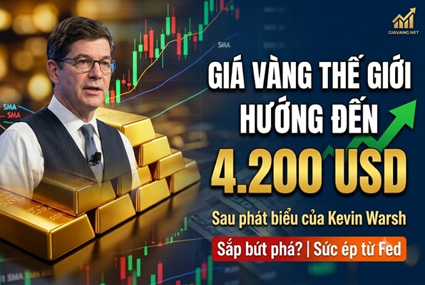 Ông Kevin Warsh “kín miệng”, vàng được đà nổi sóng hướng thẳng mốc 4.200 USD/oz!