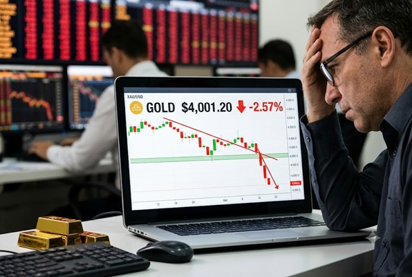 “Chuyện quái gì đang xảy ra?”: Vàng cắm đầu rơi thẳng về 4.000 USD bất chấp USD suy yếu!
