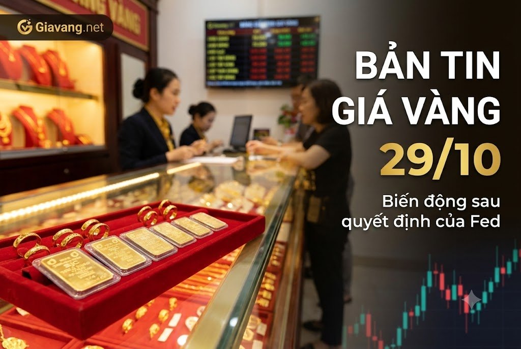 Giá vàng hôm nay 29/10: Thế giới neo vùng $4050 – SJC đi ngang dù 2/12 quan chức Fed ủng hộ nâng lãi suất